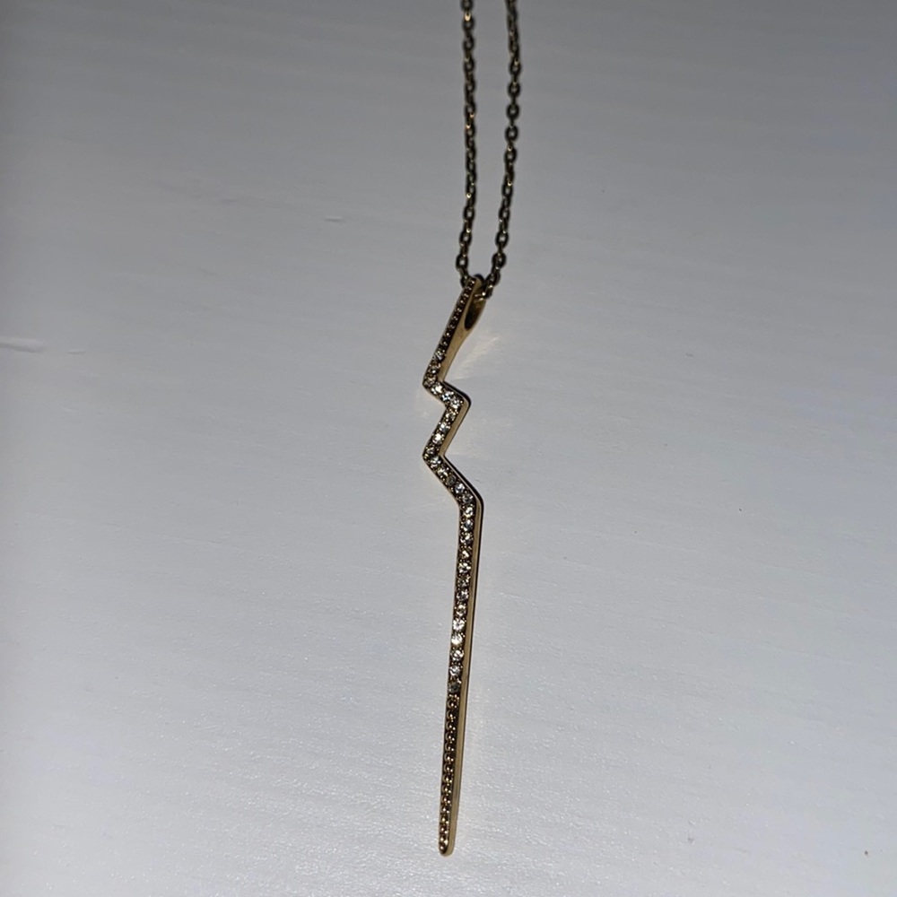 Stella and Dot Crystal and Gold Lightening Pendent